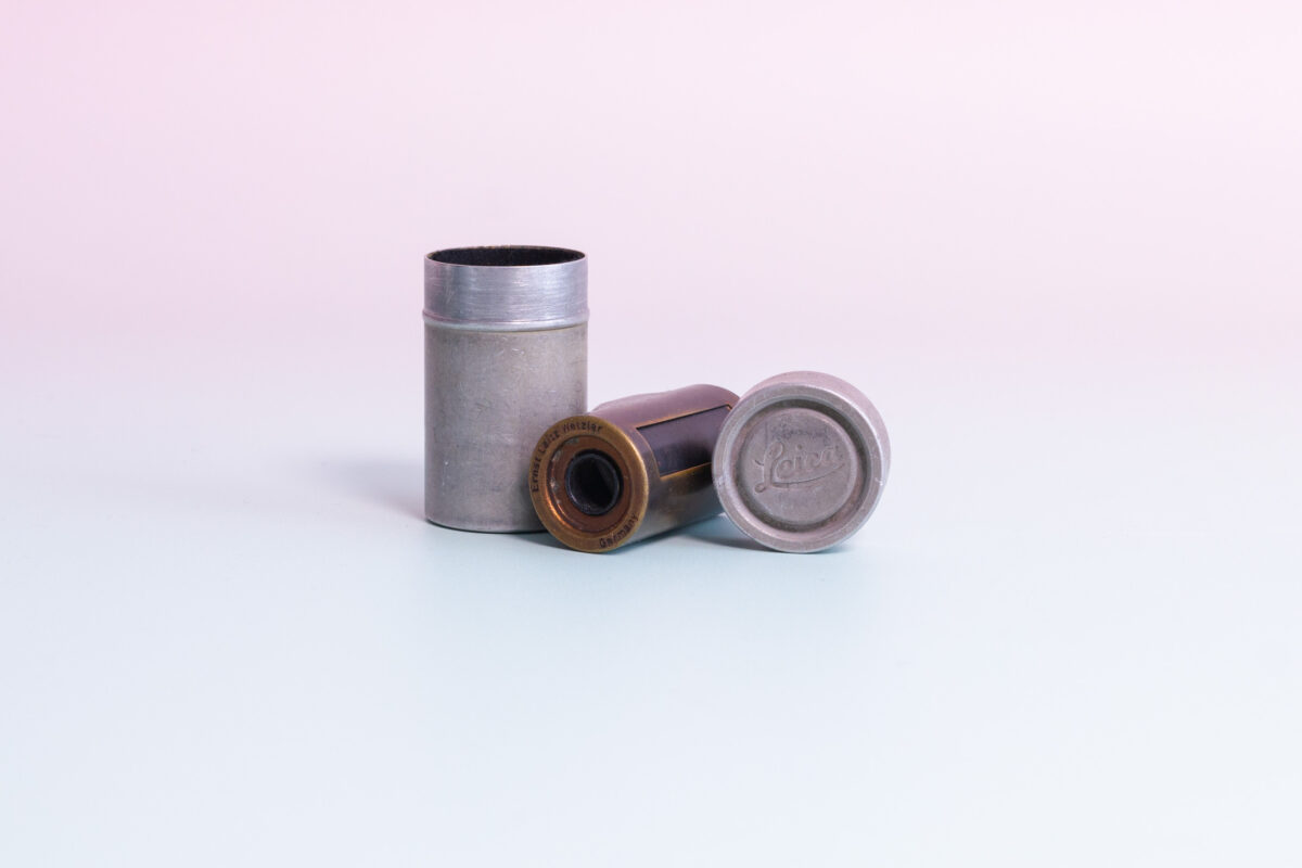 Leica vintage canister spool 35mm with container